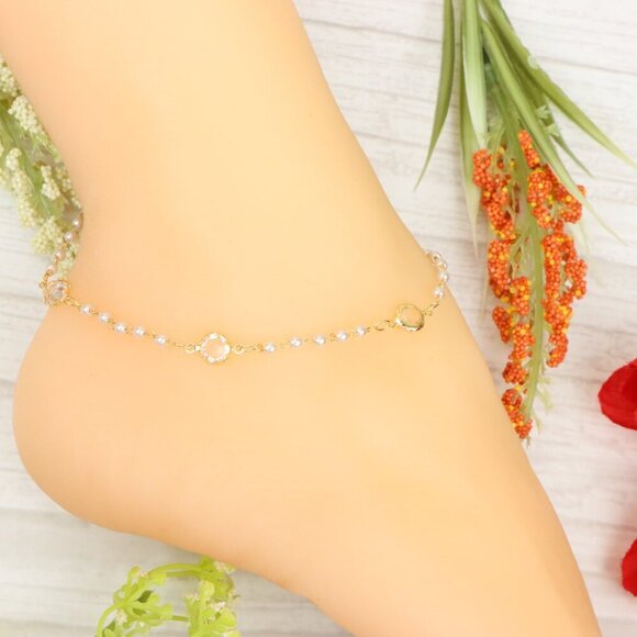 "Handmade Anklet – Elegant & Delicate Jewelry for Women | UNVRC1331 - Picture 8 of 10